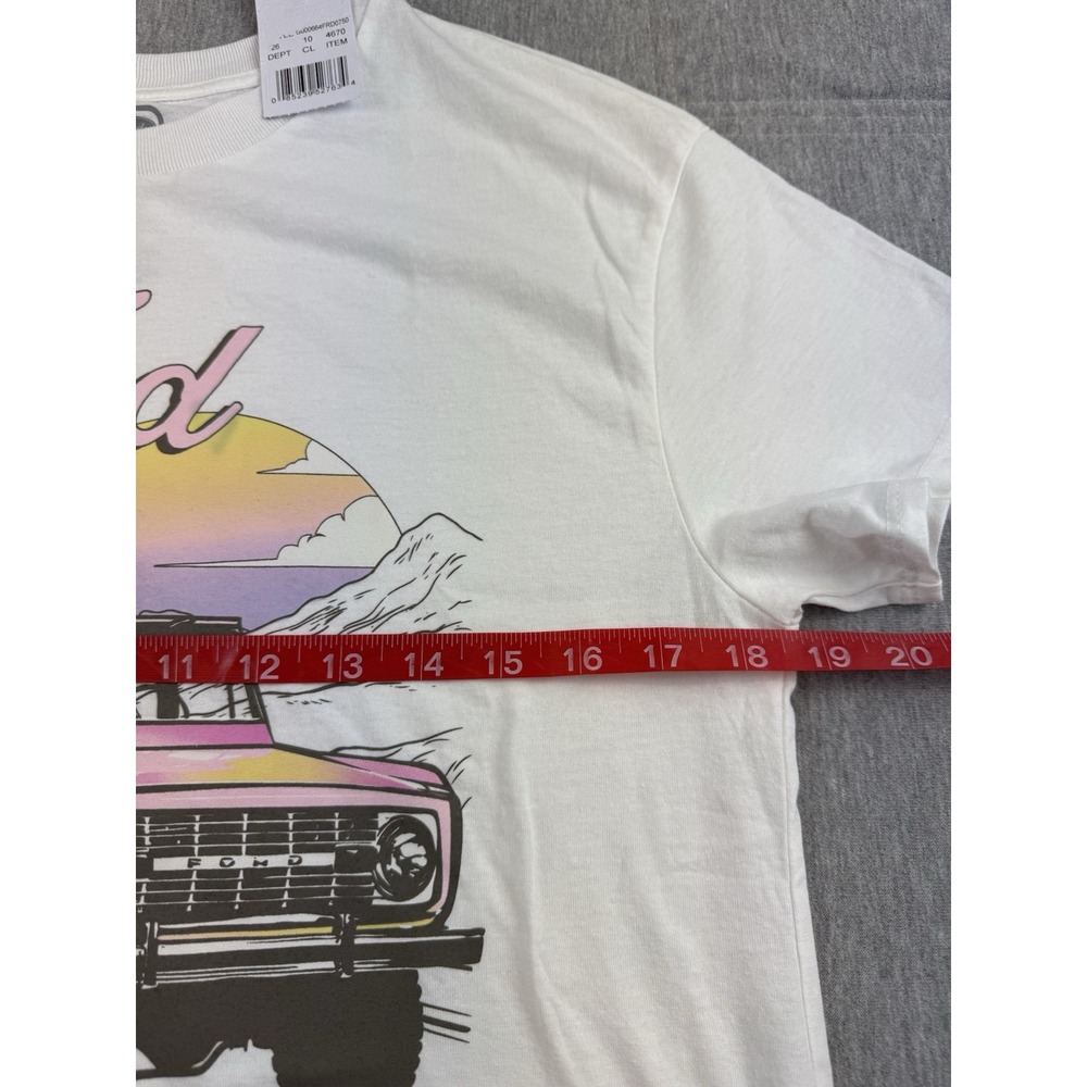Ford bronco Classic Graphic White Cropped T-shirt Children's Kids XL (12-14) NWT - Picture 6 of 8
